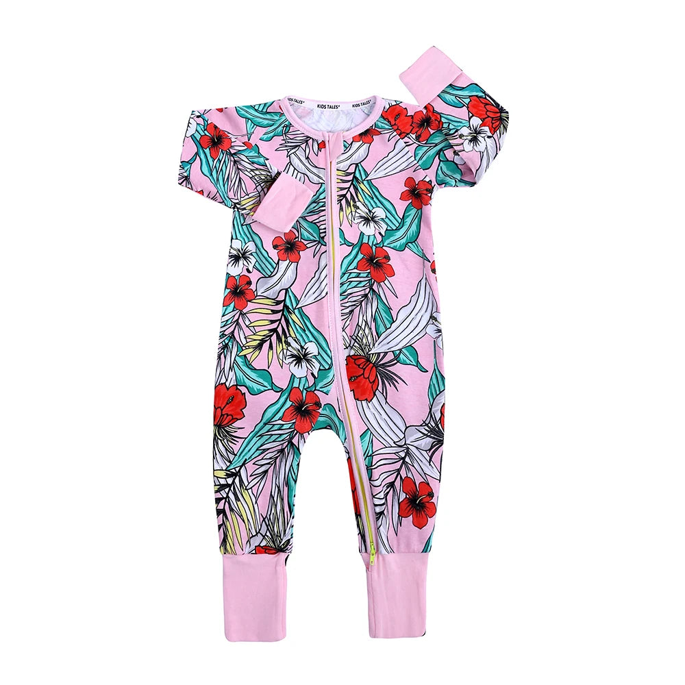 Kids Tales Little Daydream Cotton-Blend Double-Zip Romper