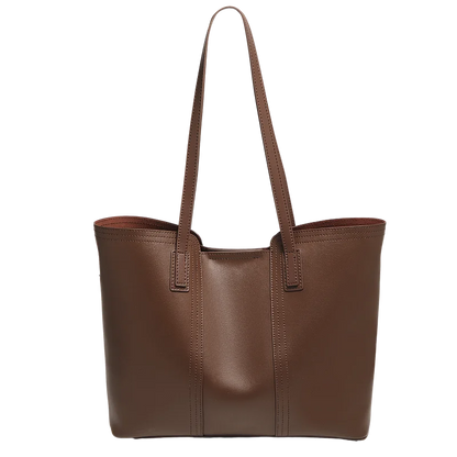 FOXER Soft Leather Handbag Women's Shoulder Bag Cowhide Leather Female Tote Bag Commute Large Capacity Luxury Bucket Bag Purse