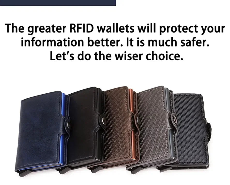 Carbon Fiber Rfid Credit Card Holder Men Wallets Storage Money Bag Hand Purse Small Mini Slim Wallets Carteira Masculina