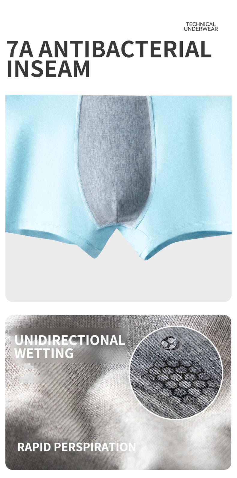 MiiOW Men's Antibacterial Cotton Underwear - 3Pcs Boxer Shorts - ShopHub