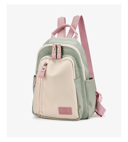 FOXER Women Fabric Backpack Lightweight Travel Shoulder Bag Ladies Multi‑pocket School Bag Casual Daily Female Rucksack