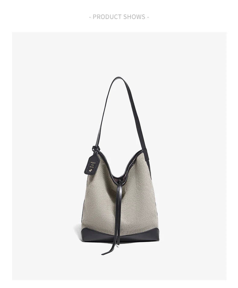 FOXER Fabric Tote Bag for Women's 2026 Spring Summer Versatile Large Capacity Female Shoulder Handbag Canvas Bag
