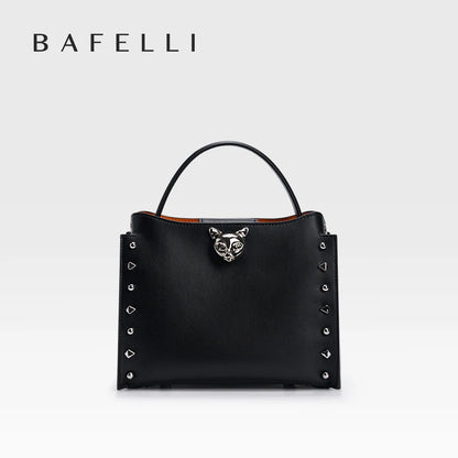BAFELLI Rivet Cowhide Leather Crossbody Bag