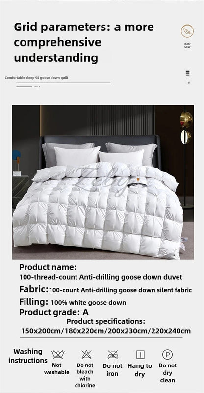 Luxurious White Goose Down Quilt for Ultimate Comfort and Warmth