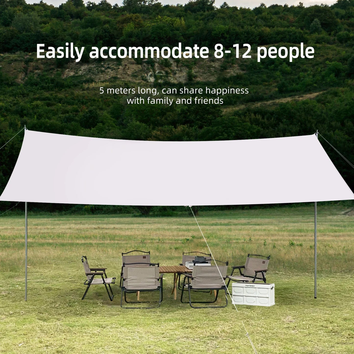 Large Portable Sunshade Tarp with Poles (2 sizes available) Habicare