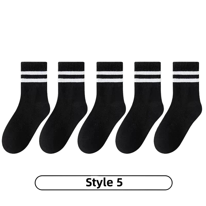 Cotton Sport Socks – 5 Pairs (Ages 3–13) (5 colours available) Habicare