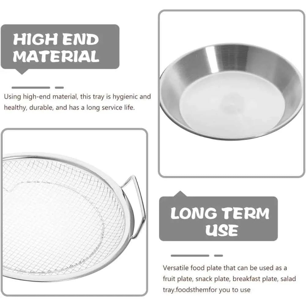 Stainless Steel Oil Filter Tray with Handle, 20cm Strainer Basket for Frying Tempura Barbecue Grilling, Kitchen Cooking Tool