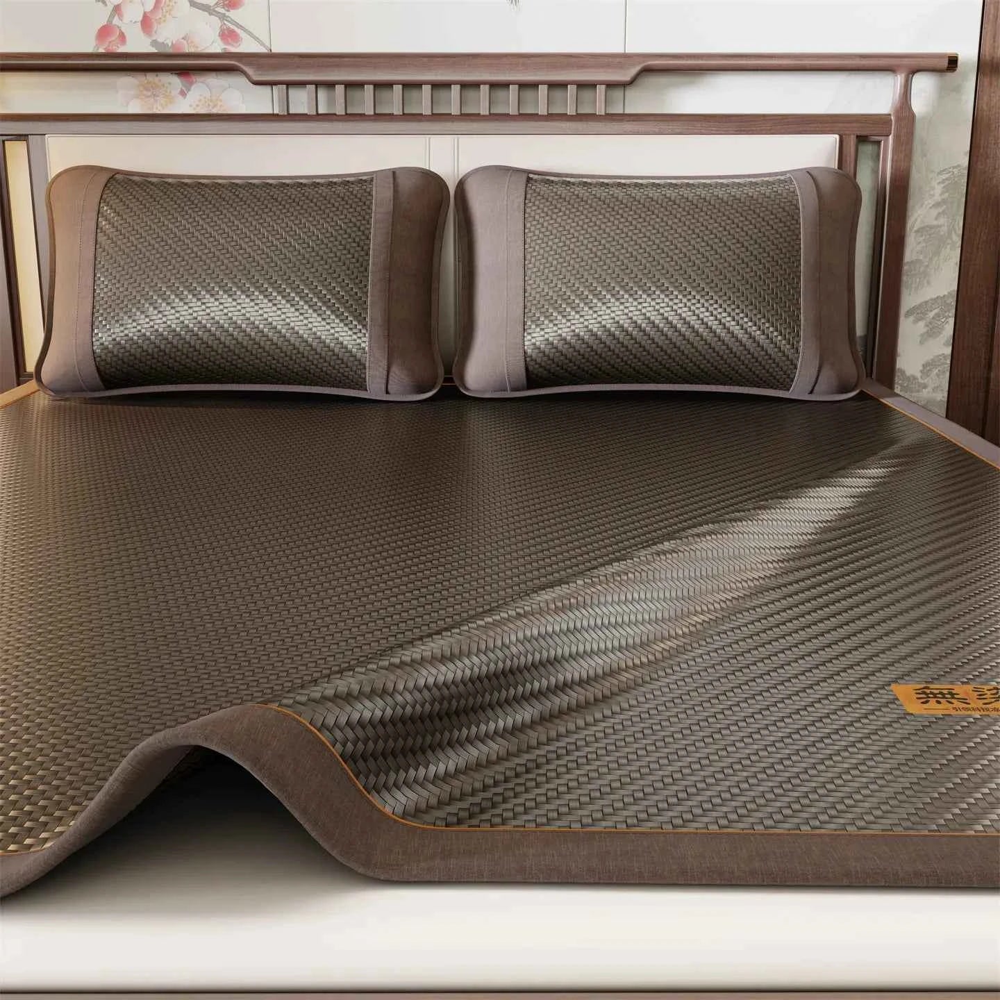 High-end Environmental Friendly PE Ice Rattan Cooling Mat for Bed Summer Super Cool Mattress Cover Breathable Sleeping Cold Pad
