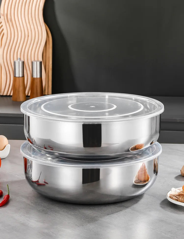 Large Stainless Steel Mixing Bowls - Rust Resistant Kitchen Utensils for Dough, Pasta, Vegetables, and Soups - ShopHub