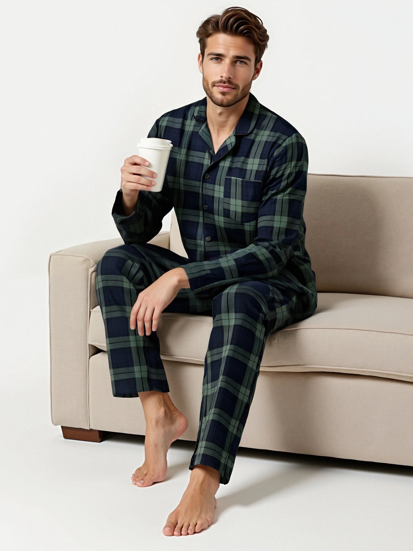 Men's Plaid Pajama Sets – Comfortable Lounge Sleepwear for Ultimate Relaxation