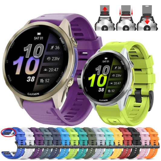 Quickfit Silicone Strap for the Garmin Watch Series (available of various range of models and 46 colours) Habicare
