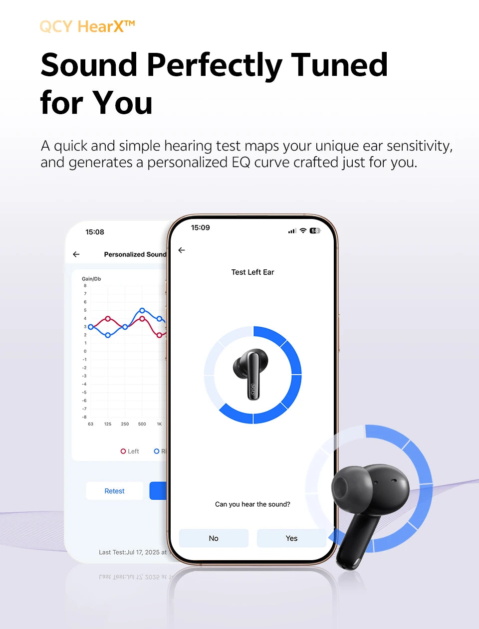 QCY MeloBuds N70 Wireless Earphones with Hybrid Adaptive ANC, Hi-Res Sound, and 50Hrs Battery Life - ShopHub