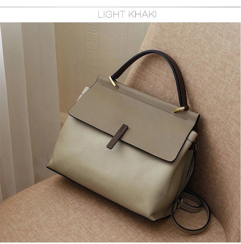 2026 Spring Summer Fashion Lady's Bag Cow Leather Retro Female Shoulder Bag Large Capacity Flap Purse Luxury Office Lady Handbag