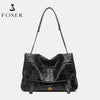 FOXER Wrinkled Genuine Leather Women's Crossbody Bag