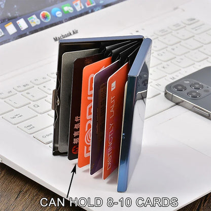 Rfid Business Credit Card Holder Men Women Minimalist Wallet Aluminium Bank Cardholder Case with Money Clip Designer Porte Carte