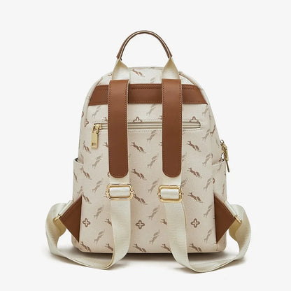 FOXER Women's Backpack Signature PVC Printing Fashion Travel Shoulder Bag Ladies Travel Rucksack Female Casual Monogram Backpack