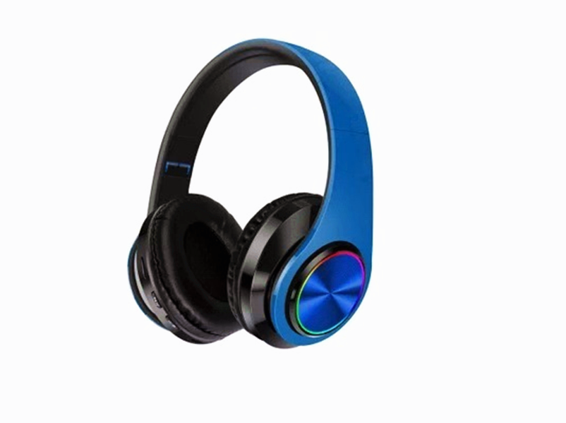 BLUE Wireless bluetooth Headset Headphones Foldable Stereo Earphones LED Super dealonline.co.nz