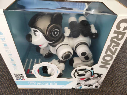 Dealonlinenz RC Smart Dog Patrol robot toy featuring dance, singing, and shooting functions, ideal for kids' entertainment.