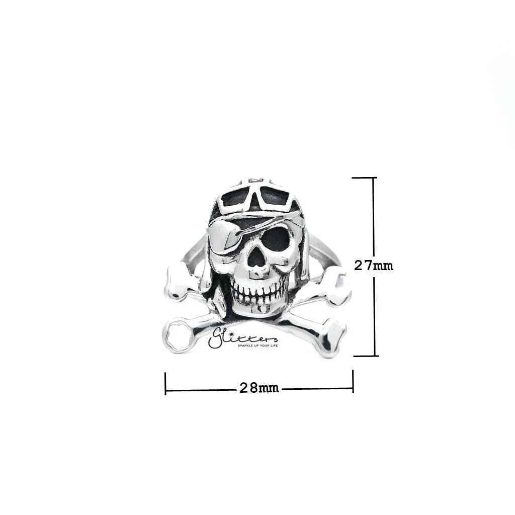 Men's Stainless Steel Skull with Bone Casting Rings