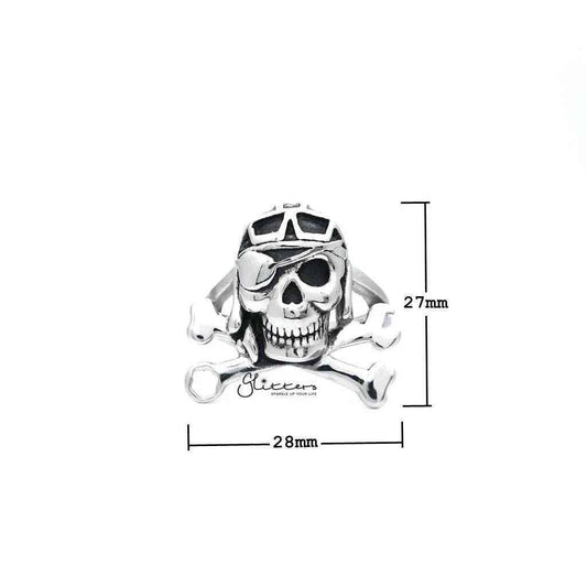 Men's Stainless Steel Skull with Bone Casting Rings
