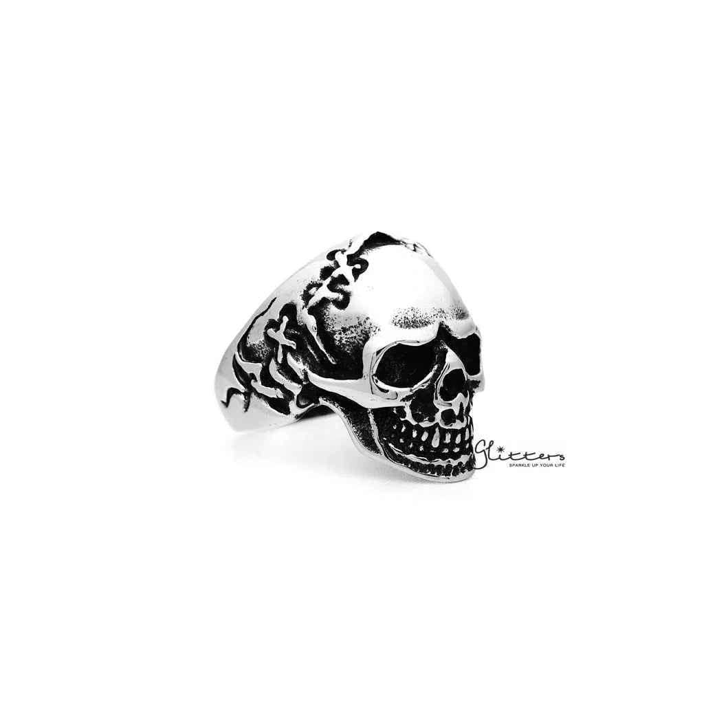 Men's Antiqued Stainless Steel Skull Casting Rings