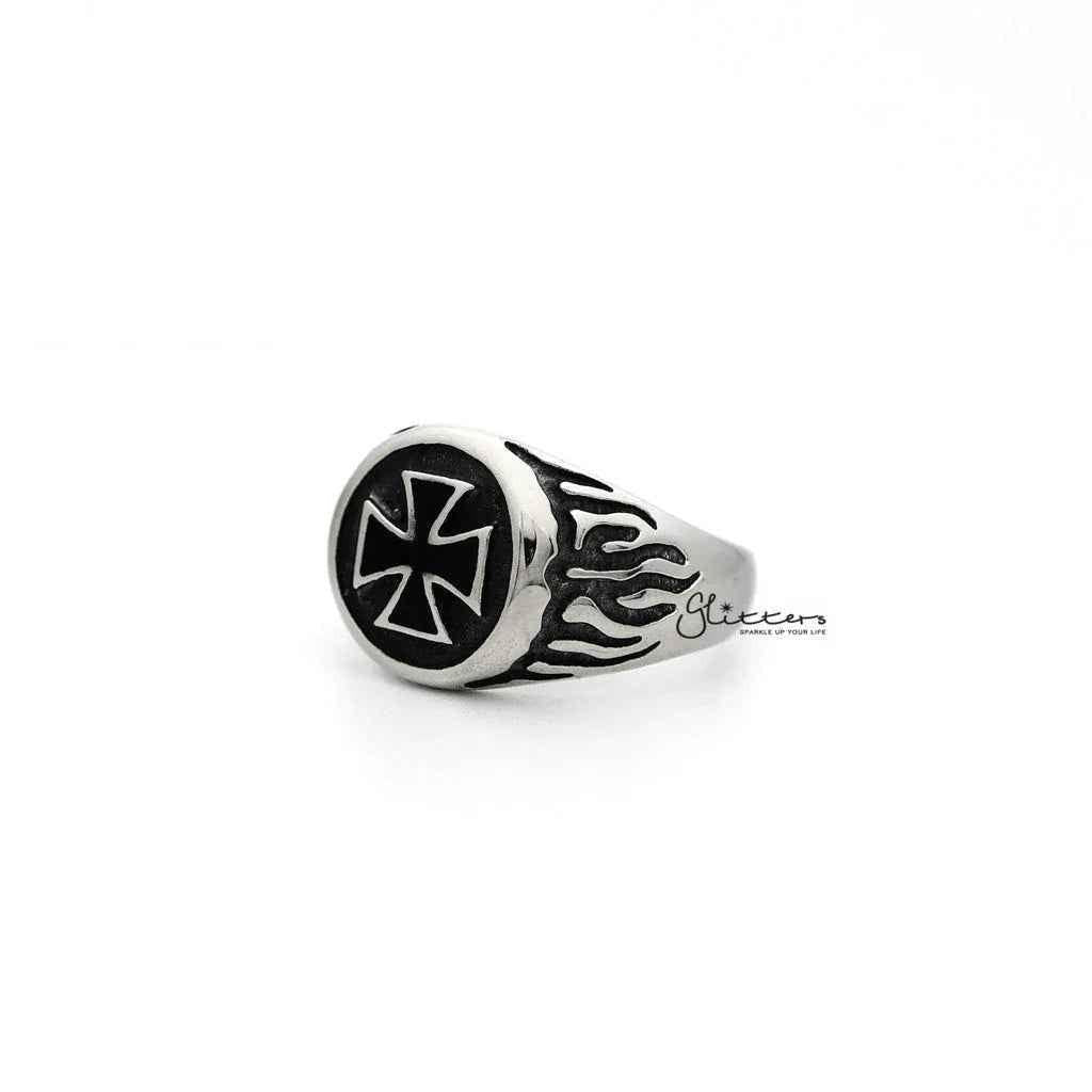 Men's Stainless Steel Circle Cross Casting Rings