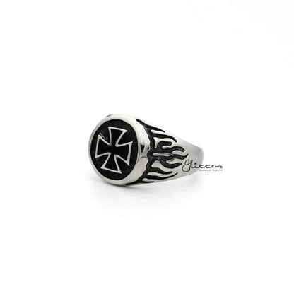 Men's Stainless Steel Circle Cross Casting Rings