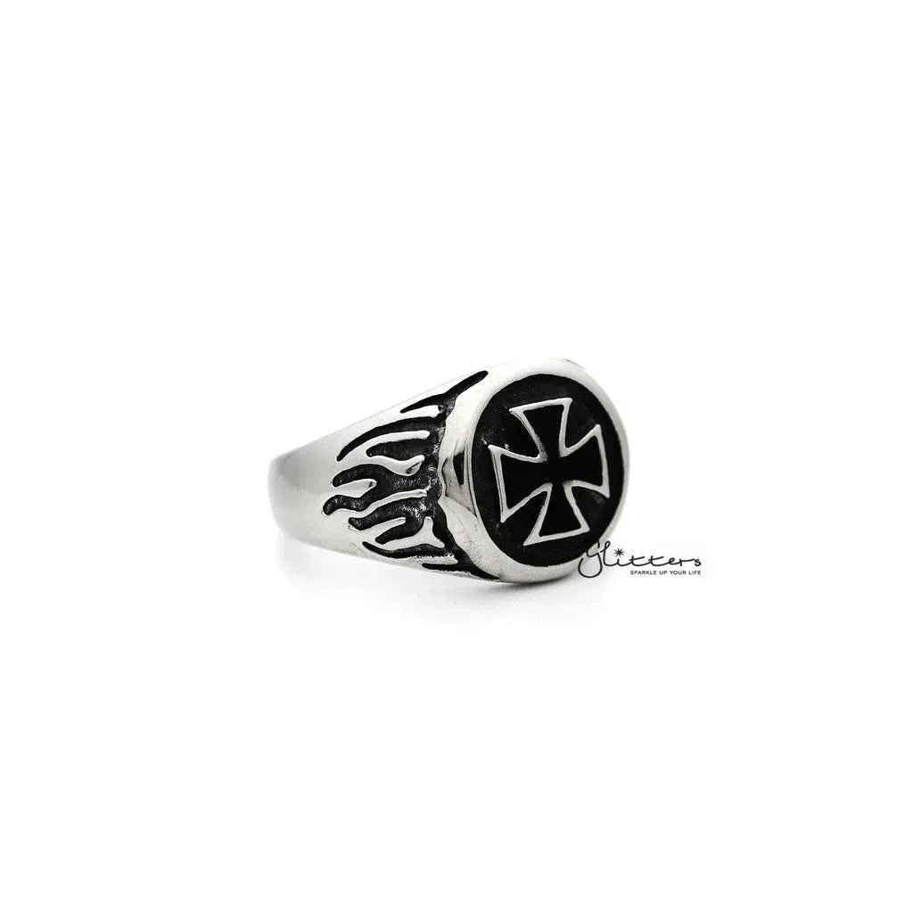 Men's Stainless Steel Circle Cross Casting Rings