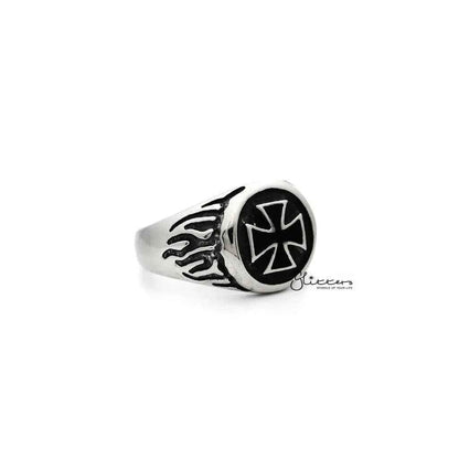 Men's Stainless Steel Circle Cross Casting Rings