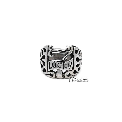 Men's Stainless Steel "LUCKY 7" Casting Rings
