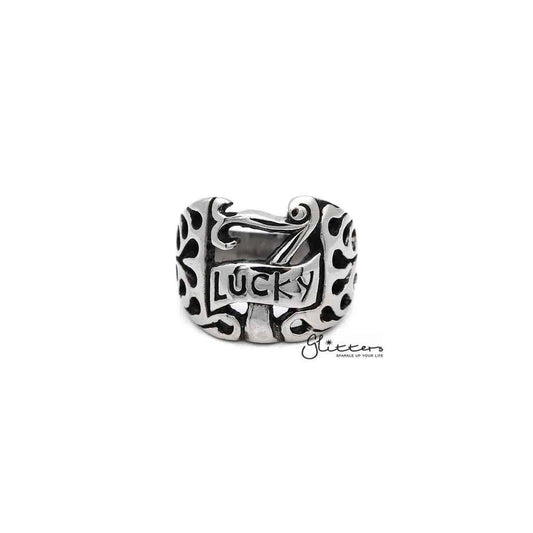 Men's Stainless Steel "LUCKY 7" Casting Rings