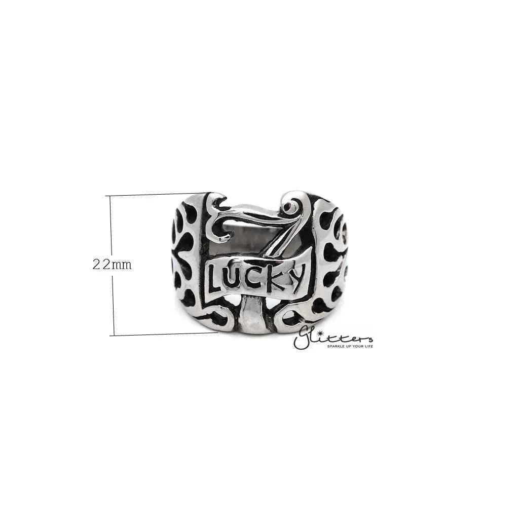 Men's Stainless Steel "LUCKY 7" Casting Rings