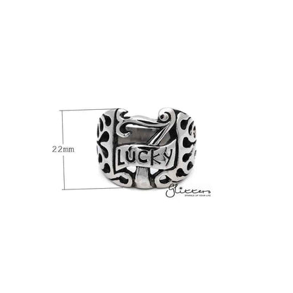 Men's Stainless Steel "LUCKY 7" Casting Rings