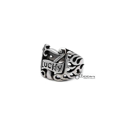 Men's Stainless Steel "LUCKY 7" Casting Rings