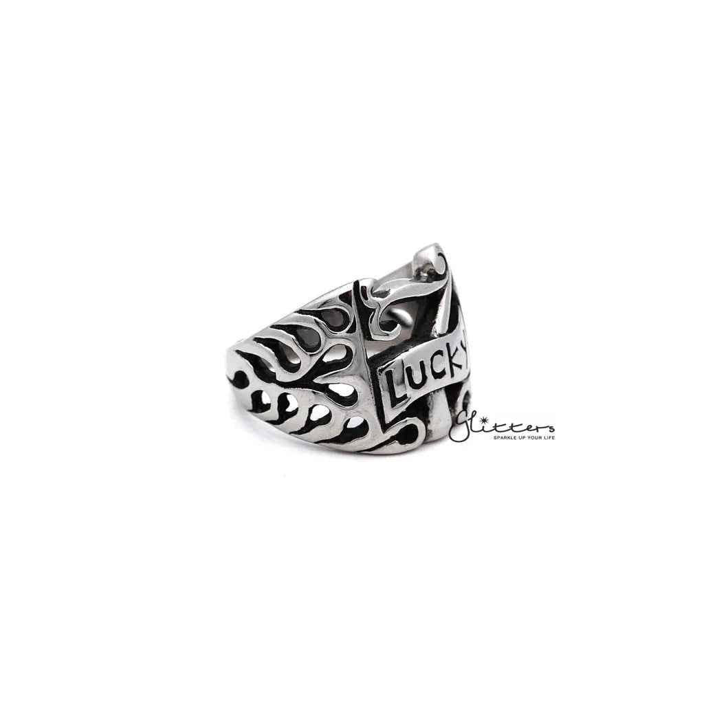 Men's Stainless Steel "LUCKY 7" Casting Rings