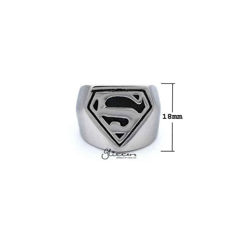 Stainless Steel Glossy Superman Casting Men's Rings