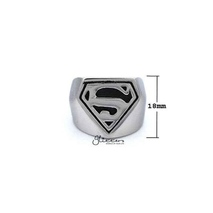 Stainless Steel Glossy Superman Casting Men's Rings