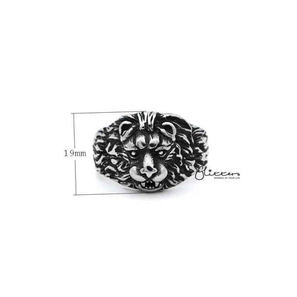 Men's Antiqued Stainless Steel Gothic Lion Heart Casting Rings