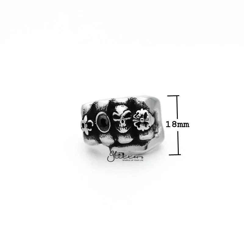 Stainless Steel Antiqued Fist Casting Men's Rings