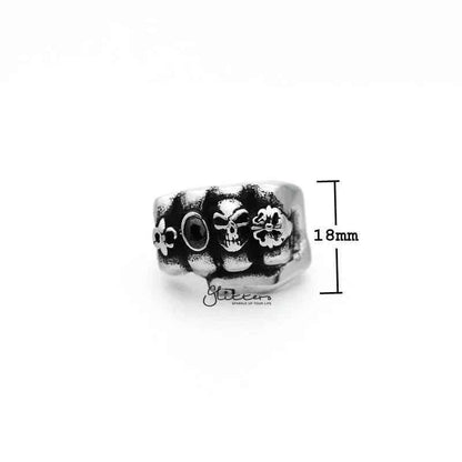 Stainless Steel Antiqued Fist Casting Men's Rings