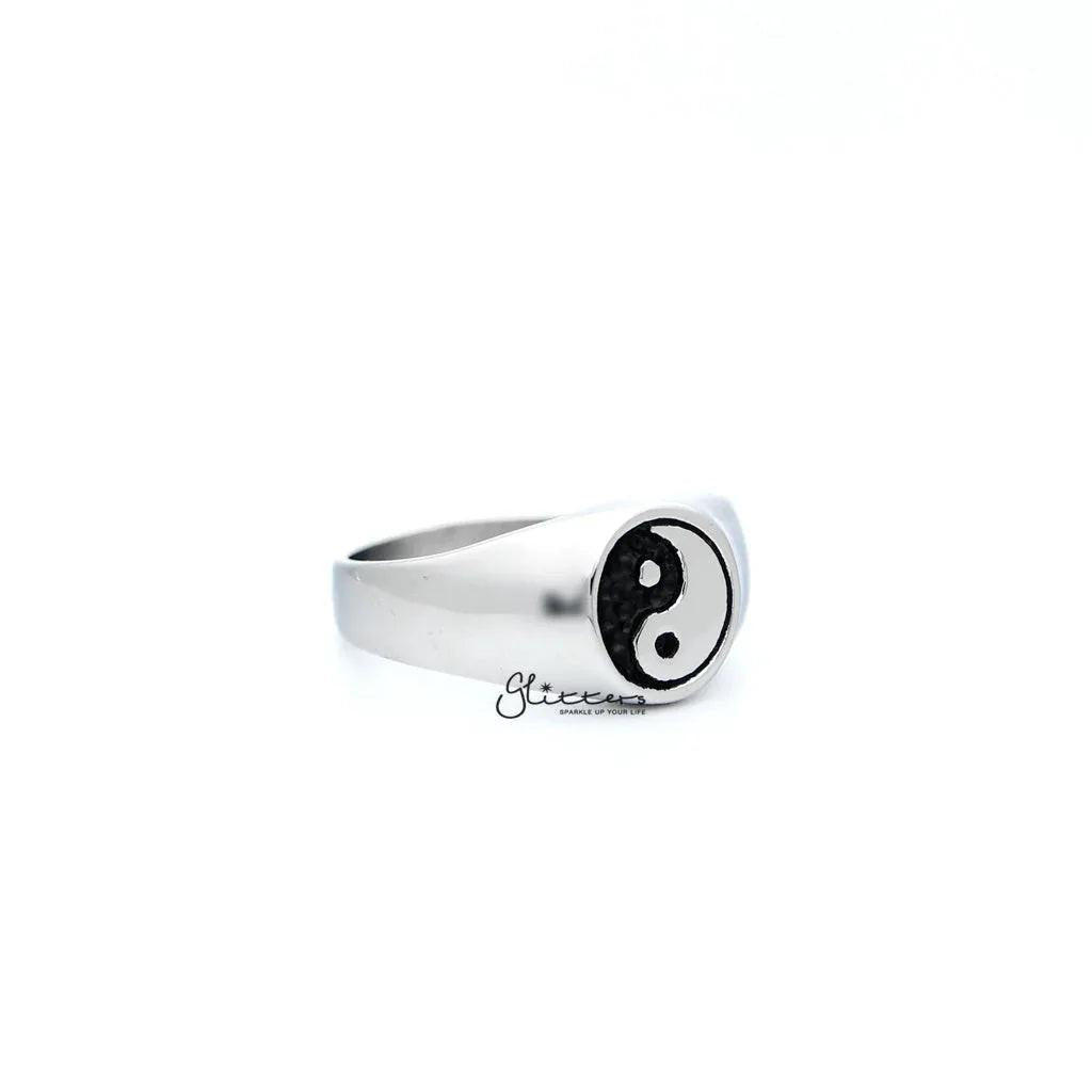 Men's Stainless Steel Yin Yang Casting Rings.