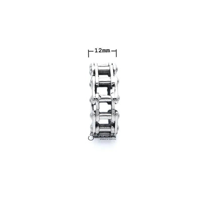 Stainless Steel Antiqued Motorcycle Chain Casting Men's Rings.