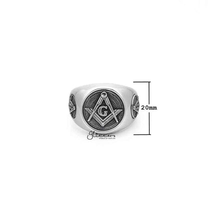 Stainless Steel Masonic Casting Men's Ring