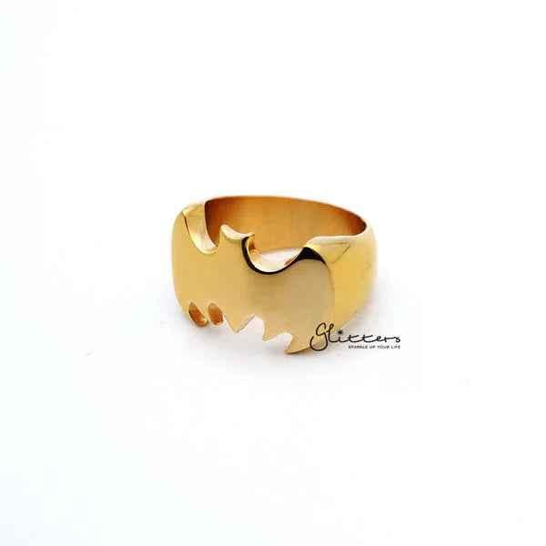 Stainless Steel Glossy Batman Casting Men's Rings - Gold