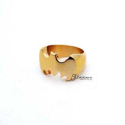 Stainless Steel Glossy Batman Casting Men's Rings - Gold