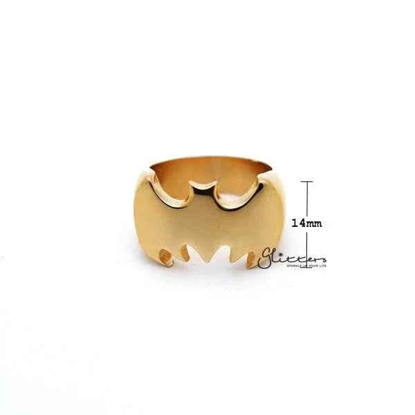 Stainless Steel Glossy Batman Casting Men's Rings - Gold