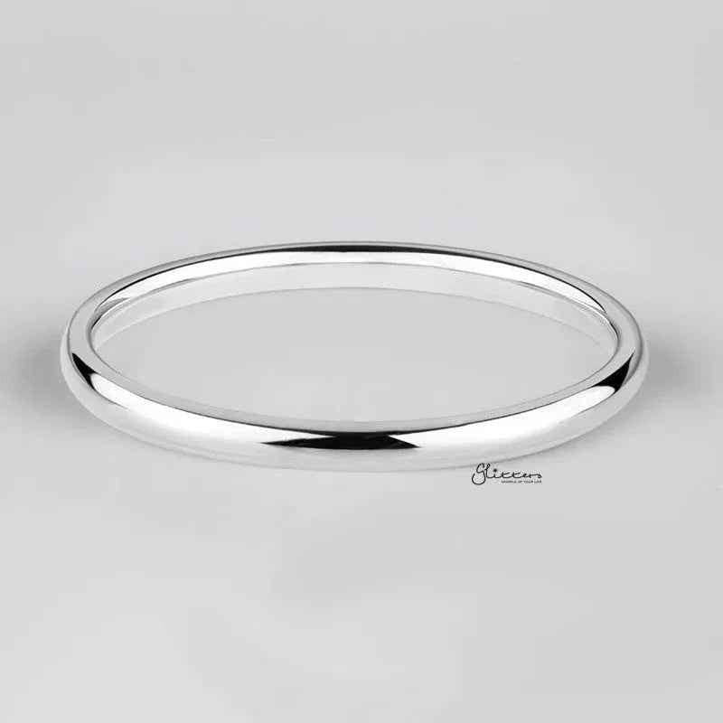 Stainless Steel 2mm Wide Glossy Mirror Polished Plain Band Ring
