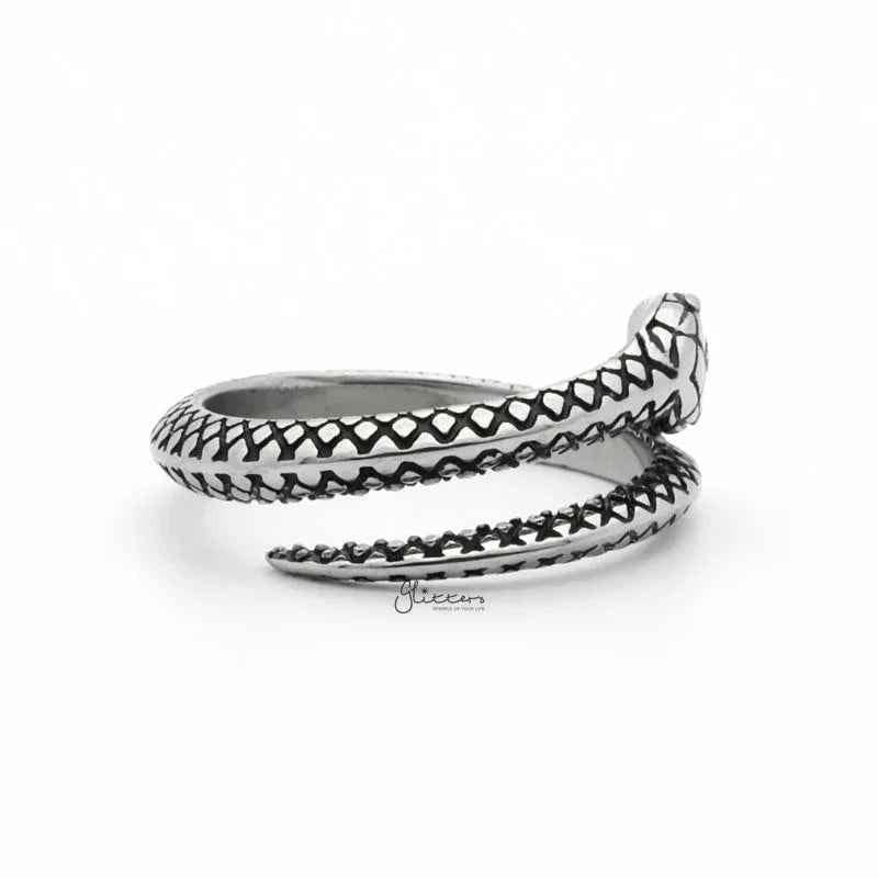 Stainless Steel Snake Ring - Silver