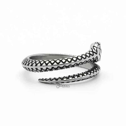 Stainless Steel Snake Ring - Silver