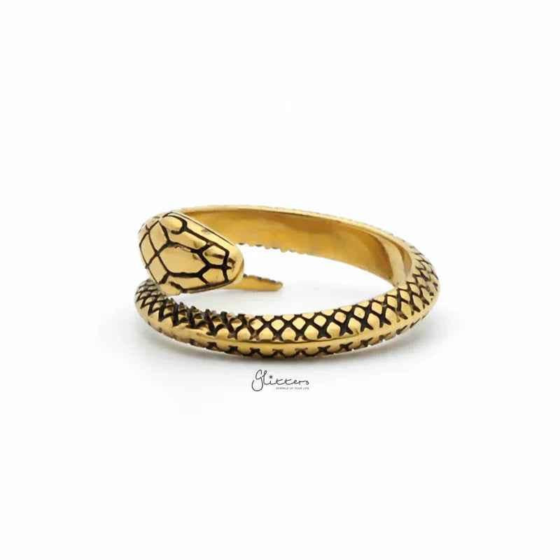 Stainless Steel Snake Ring - Gold